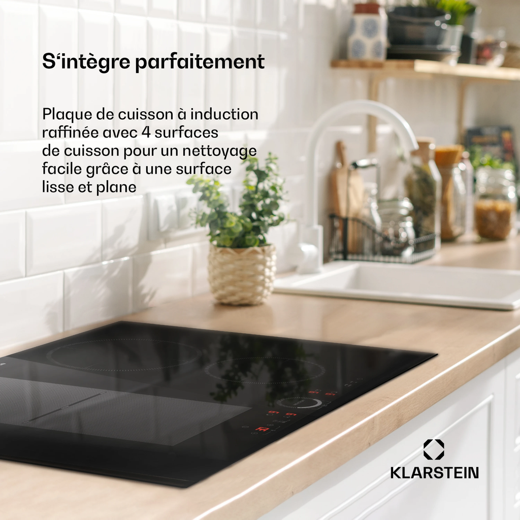 Delicatessa 70cm Plaque à Induction 4 Feux Noir