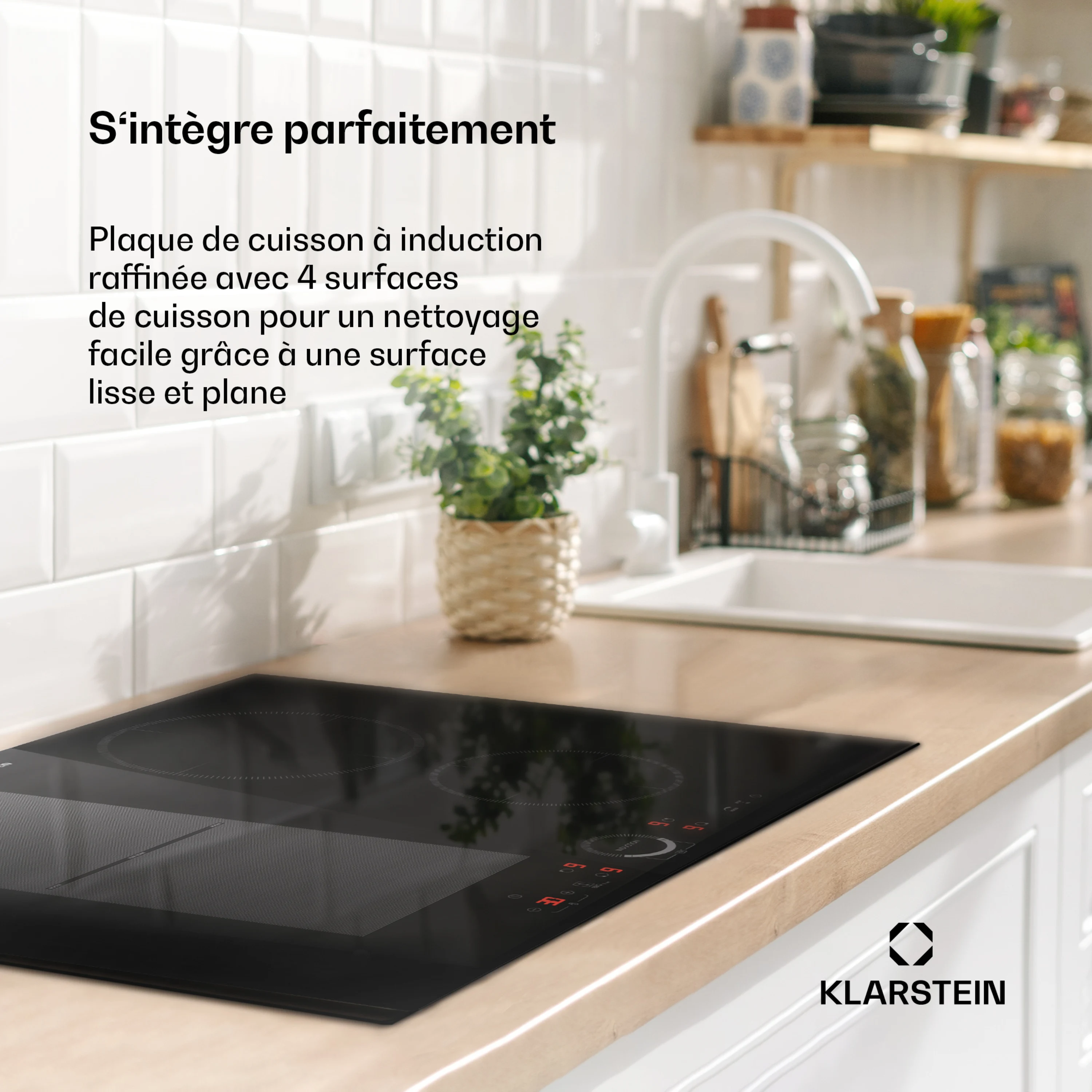 Delicatessa 70cm Plaque à Induction 4 Feux Noir