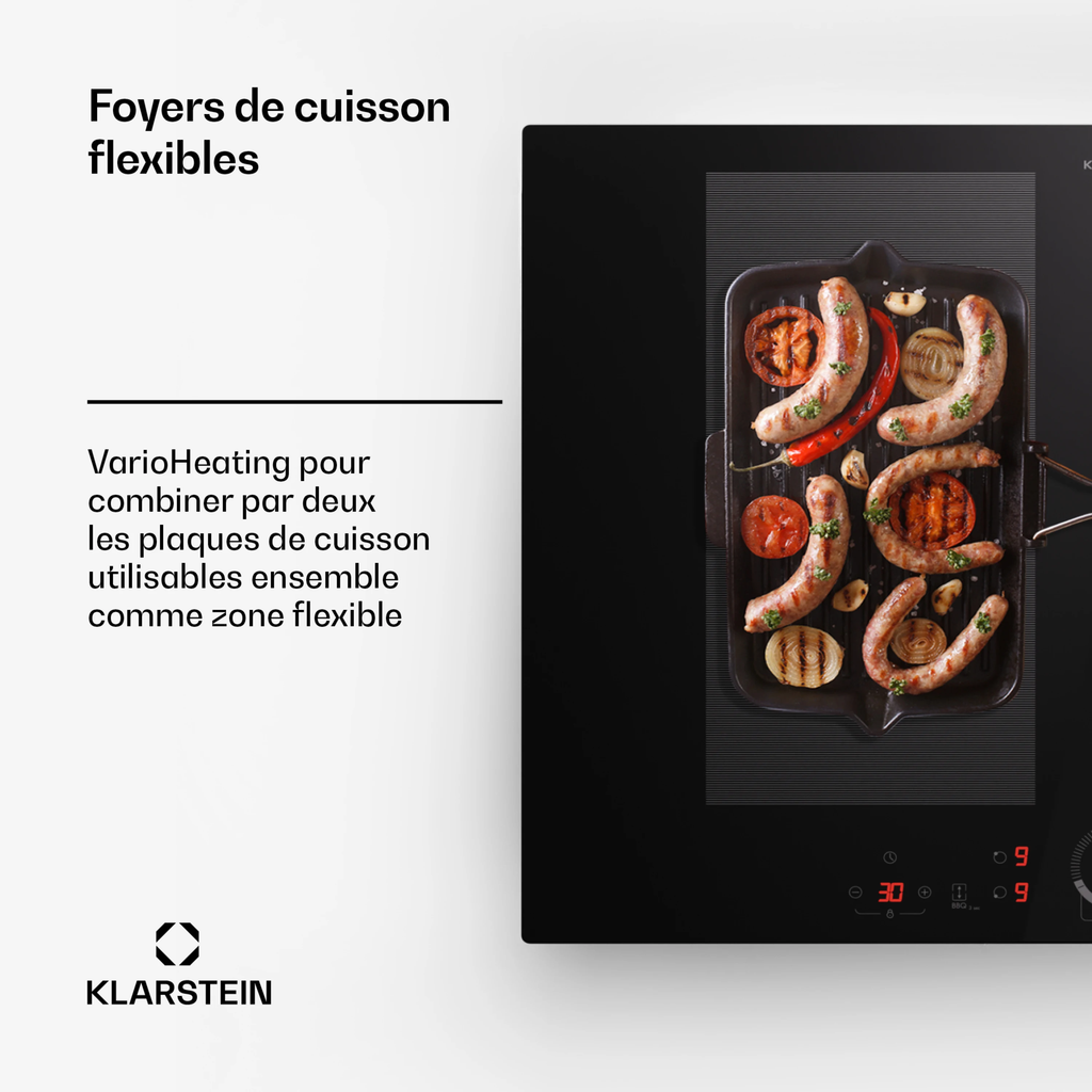 Delicatessa 70cm Plaque à Induction 4 Feux Noir