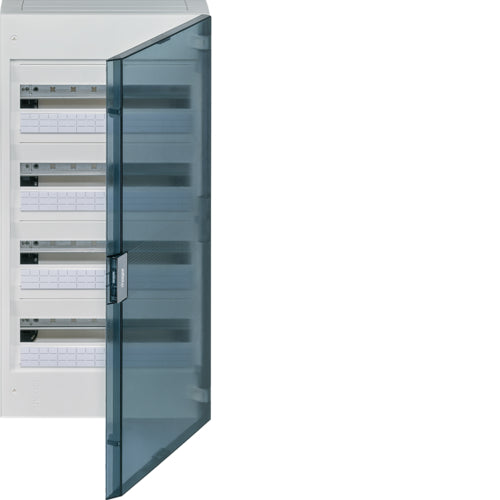 Coffret vega en saillie, 72 modules, 4 rangées, porte transparent
